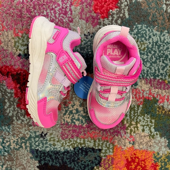 Stride Rite Kids Metallic Pink Sneakers - Picture 1 of 1